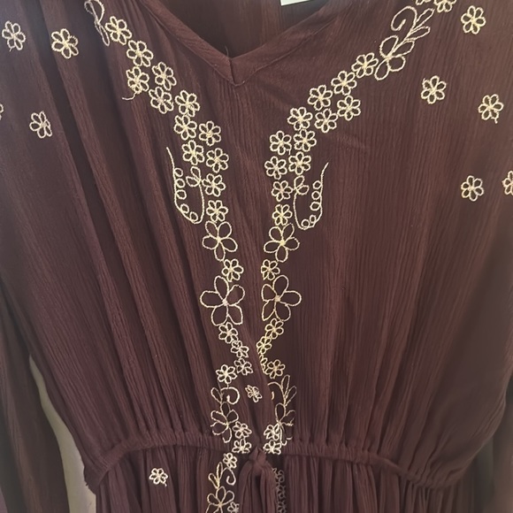 Fall Dress. Sweet Magnolia Dress. L. Long sleeves. Burgundy. New with tags. - Picture 5 of 6